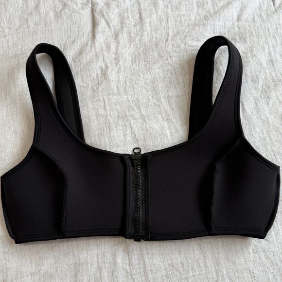 SKIMS Rubberized Scuba Swim Scoop Neck Bikini Top Black Women's M - Picture 16 of 16